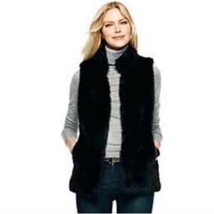 C. Wonder Faux Fur Front Closure Black Vest S NWOT
